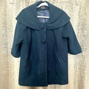 Vintage Cloche Coat 3/4 Length Sleeves Dark Blue